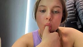 extreme masturbating hot amateur teen cums in the changing room, feeling intense pleasure