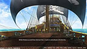 pirate booty endures bukkake blowbang in anime hentai