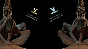 feeling the intense pleasure in this vreal 18k spitroast orgy with orgasms and stockings