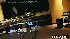 a teen girl gives blowjob and gets her pussy fucked hard in pov hardcore