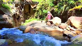 Lilyan Masturbates with Dildo on River Banks. Her Sexy Ass on Display!