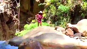 Lilyan Masturbates with Dildo on River Banks. Her Sexy Ass on Display!