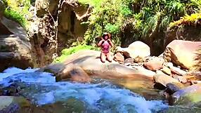 Lilyan Masturbates with Dildo on River Banks. Her Sexy Ass on Display!