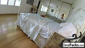 Skinny Brunette Dava Foxx Masturbates Pussy Intensely