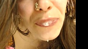 brunette enjoys double dildo penetration on webcam