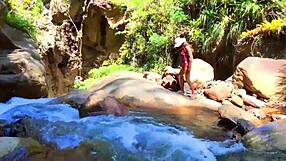 Lilyan Masturbates with Dildo on River Banks. Her Sexy Ass on Display!