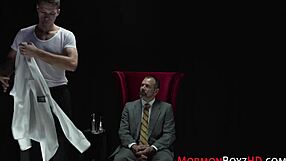 Gay bishop indulges in taboo dildo masturbation under uniform