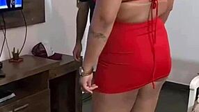 He couldn't resist the temptation, bending her over for intense doggystyle pounding with his massive cock.