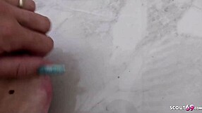 German Amateur Tini Gives Tight Footjob With Dirty Talk Instructions