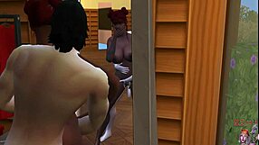 Threesome with brunettes sucking cock, anal blowjob, assfucking, lesbian hardcore.