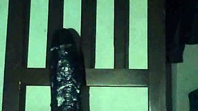 argentinian transsexual uses black dildo