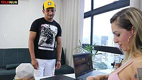 yo, hot blonde seducing the office boy at work today