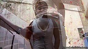 Blonde Latina Teen Blows Lover in Alley