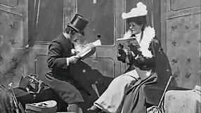 Retro Blowjob Scene With Hairy Monster In Vintage Style