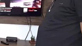 He couldn't resist the temptation, bending her over for intense doggystyle pounding with his massive cock.