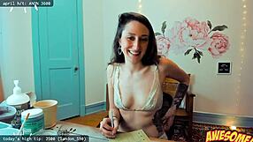 skinny 18+ alternate girl in cosplay stretching on webcam, tempting or teasing?