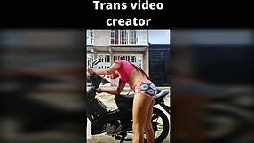 Is TS Angelique Monroe Washing Her Bike Outdoors?