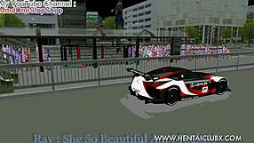 anime girl fights with ryona ballbusting in hentai