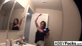 Abigail Mac Walks Around House, Plays with Pussy