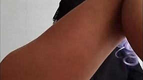 That pretty Mexican girl stopped my cock with her feet and made me orgasm.