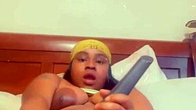 Solo Ebony Babe Stretches Her Tight Ass with Big Dildo