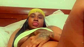 Solo Ebony Babe Stretches Her Tight Ass with Big Dildo