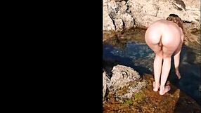 Relaxing Pissing on Beach