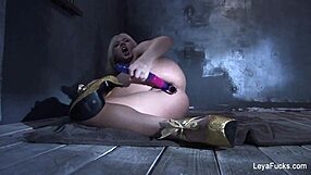 Leya Falcon Dildos Her Pussy And Ass