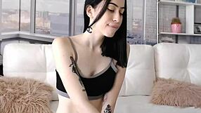 Tattooed White Teen 18+ MASTURBATES Alone