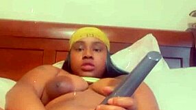 Solo Ebony Babe Stretches Her Tight Ass with Big Dildo