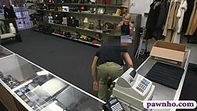 Does cute babe get pounded by pawn guy for pet bill?