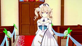 genshin impact hentai barbara and venti having sex in church with futanari elements
