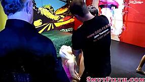 Kinky german group drips cum in backstage 4some with big cocks