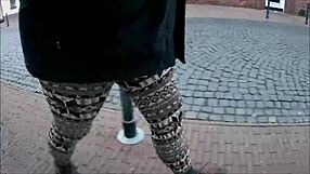Detailed outdoor fetish scene with Norwegian legging
