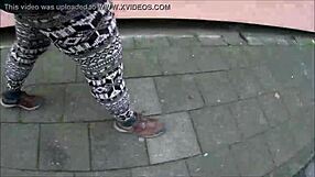 Detailed outdoor fetish scene with Norwegian legging