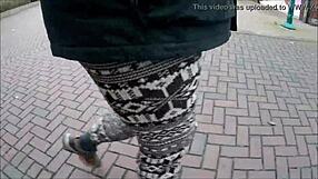 Detailed outdoor fetish scene with Norwegian legging