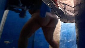 Big-assed Latina stepmother loves masturbating in the shower