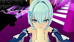 Honkai Impact Shigure Kira Fucks Audience in Missionary Cowgirl Creampie.