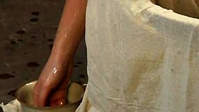 Solo Girl Bathing And Oiling Herself