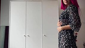 Young Lady Strips In Anime Costume