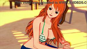 Nami Delivers an Epic Handjob on the Beach – One Piece!