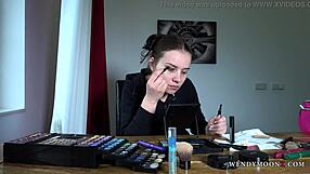 Hot Wendy Moon Corrects Makeup After Crazy Night