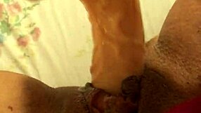 girl explores solo with dildo in private