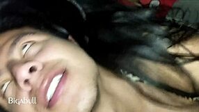 Naked Amateur Sucks Big Black Cock at Night