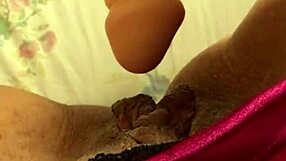 girl explores solo with dildo in private