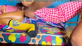 Perfect african redhead big ass with pink shirt squirts on her boss dick 😍