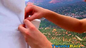 Yo, watch Benjamin Riley cum hard riding raw cock outdoors!