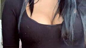 Asian beauty undresses and plays with toys for you