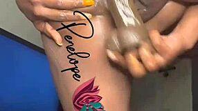 Ebony solo play time with intense squirting masturbation