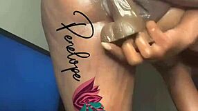 Ebony solo play time with intense squirting masturbation